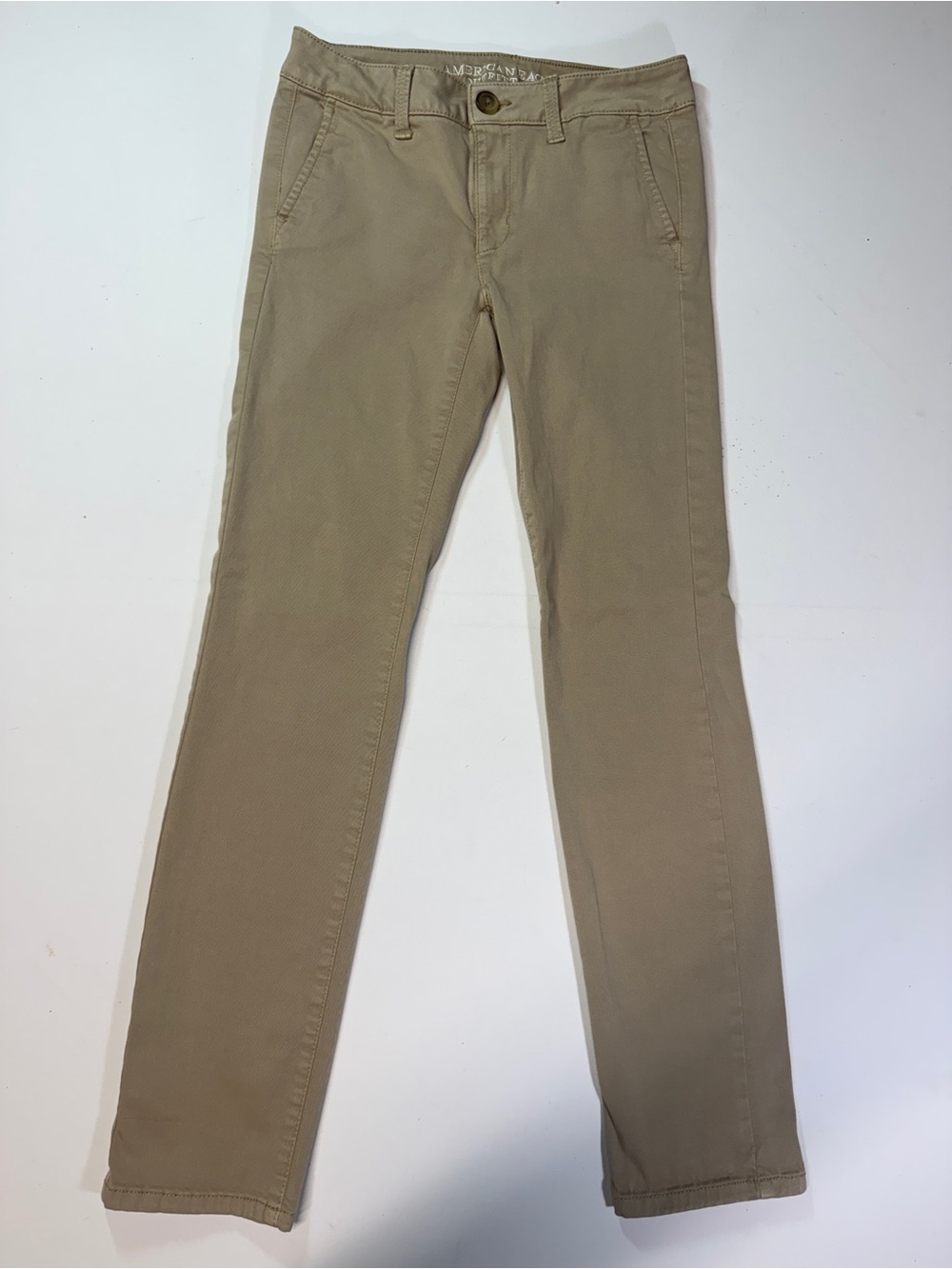 American Eagle Outfitters Slim Fit Chino Pants in Light Tan - Picture 1 of 10